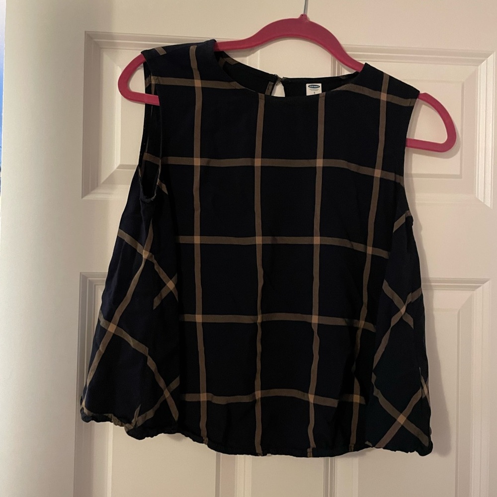 Old navy small plaid print trapeze top